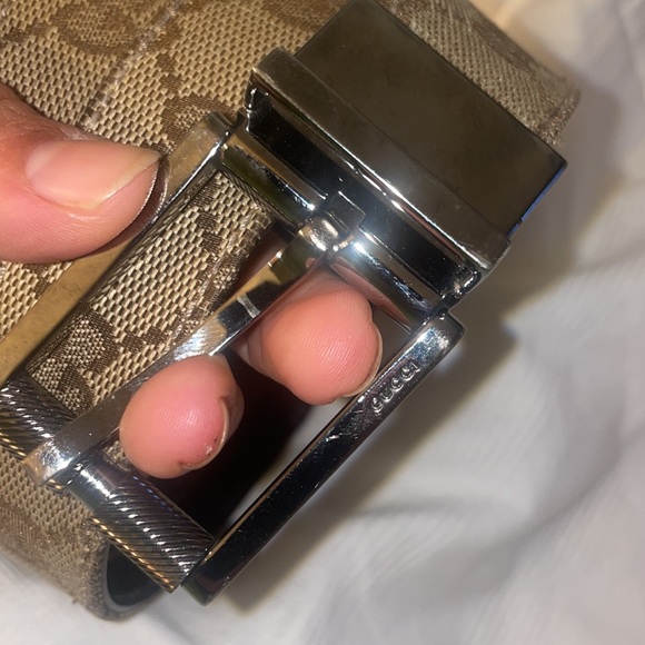 Gucci canvas brown belt. - Picture 3 of 11